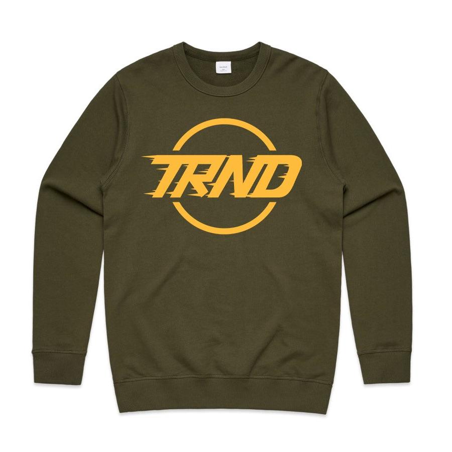 'VELOCITY CREWNECK'-OLIVE GREEN